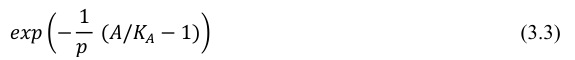 Equation: exp − 1 (3.3) p (A/K_A − 1)