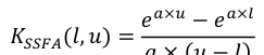 Equation: K_{SSFA}(l, u)= e_a×_u −e_a×_l