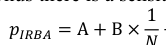 Equation: p_{IRBA} = A + B × 1