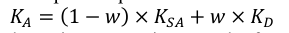 Equation: K_A =(1 −w)×K_{SA} +w×K_D