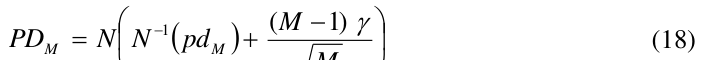 Equation: −[1] (M −)1 γ PDM = N N (pdM )+ (18)