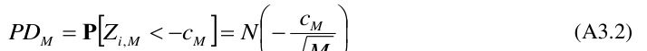 Equation: cM PDM = Ρ[Zi,M < −cM ]= N − (A3.2)