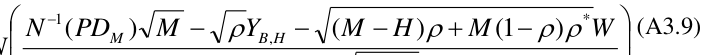 Equation: N (PDM ) M − ρYB,H − (M − H )ρ+ M 1(− ρ)ρW (A3.9)