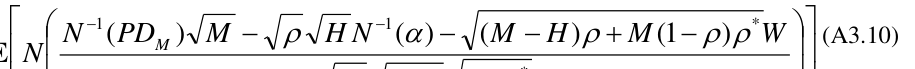 Equation: N (PDM ) M − ρ H N (α) − (M − H )ρ+ M 1(− ρ)ρW (A3.10)