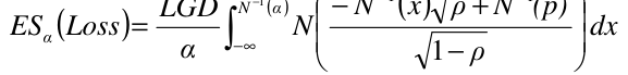 Equation: ESα (Loss)= ∫−∞ N dx α 1− ρ