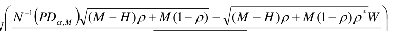 Equation: N (PDα,M ) (M − H )ρ+ M 1(− ρ) − (M − H )ρ+ M 1(− ρ)ρW