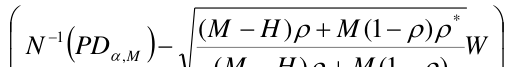 Equation: N −[1](PDα,M )− (M − H )ρ+ M 1(− ρ)ρ W