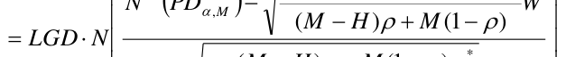 Equation: (M − H )ρ+ M 1(− ρ) = LGD⋅ N