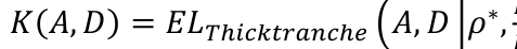 Equation: KA, D= ELTℎicktrancℎe A, D ρ∗,