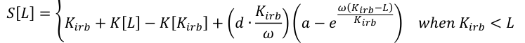 Equation: SS[LL] = KKiiiiii KKiiiiii + KK[LL] −KK[KKiiiiii] + dd∙ KKiiiiii wwℎeeee KKiiiiii < LL ωω aa−ee