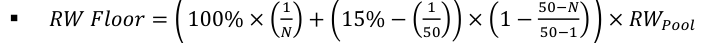 Equation: RRRR FFFFFFFFFF= 100% × • NN + 15% − [50] × 1 − 50−1 × RRRRPPPPPPPP