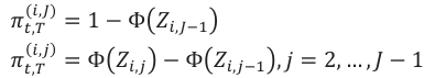 Equation: (_iǡ_J) =ͳ −Ȱ ܼ_iǡ_{J−1} ߨ_tǡ_T (_iǡ_j) =Ȱ ܼ_iǡ_j −Ȱ ܼ_iǡ_{j−1} ǡ ݆=ʹǡ ǥ ǡ ܬ−ͳ