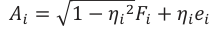 Equation: ܣ_i = ͳ −ߟ_{i2}ܨ_i +ߟ_i݁_i