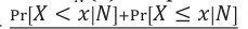 Equation: _{Pr} ܺ<ݔหܰ _{+Pr} ܺ≤ݔหܰ