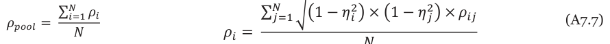 Equation: _N _N σ_{i=1} ߩ_i σ_{j=1} ͳ −ߟ_{i2} × ͳ −ߟ_{2j} × ߩ_{ij} (A7.7) ߩ_{pool} = ܰ ߩ_i =
