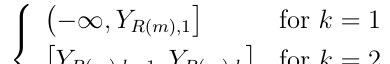 Equation: −∞, YR(m),[1] for k = 1