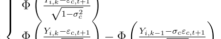 Equation: 1−σc[2] Yi,k−εc,t+1  Yi,k−1−σcεc,t+1 