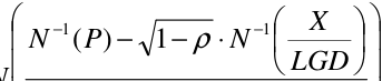 Equation: −[1] −[1] X N (P) − 1− ρ⋅ N LGD