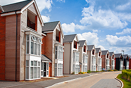 Row of houses on a suburban road