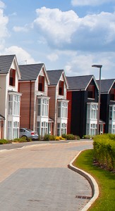 Row of houses on a suburban road