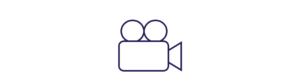 Blue video camera icon